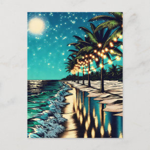 Romantic Pretty Coastal Art Postcard