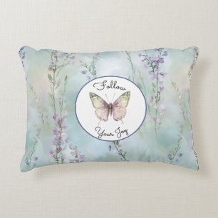 Romantic Pretty Lavender Flowers Accent Pillow