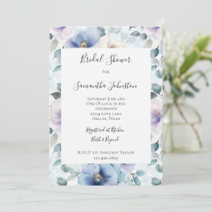 Romantic Pretty Lavender Flowers Bridal Shower Invitation