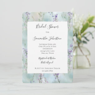 Romantic Pretty Lavender Flowers Bridal Shower Invitation