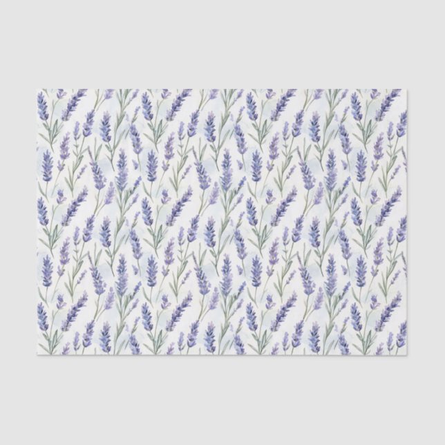 Romantic Pretty Lavender Flowers Bridal Shower Tissue Paper (Front)