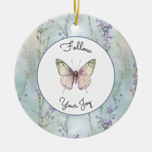 Romantic Pretty Lavender Flowers Ceramic Ornament