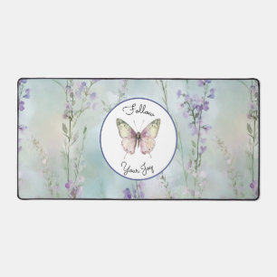 Romantic Pretty Lavender Flowers Desk Mat