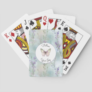 Romantic Pretty Lavender Flowers Poker Cards