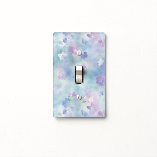 Romantic Pretty Lavender White Flowers   Light Switch Cover (In Situ)