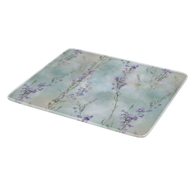 Romantic Pretty Purple Flowers Bridal Shower Cutting Board (Corner)