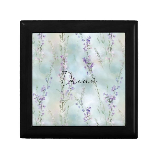 Romantic Pretty Purple Flowers Bridal Shower Gift Box (Front)