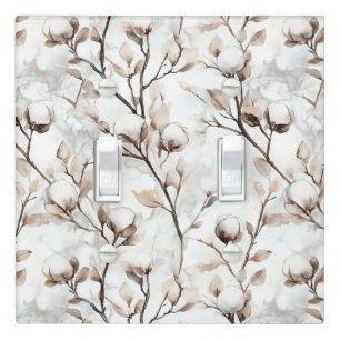 Romantic Pretty White Flowering Tree Wedding Light Switch Cover