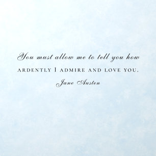 Romantic Pride and Prejudice Jane Austen Wall Decal