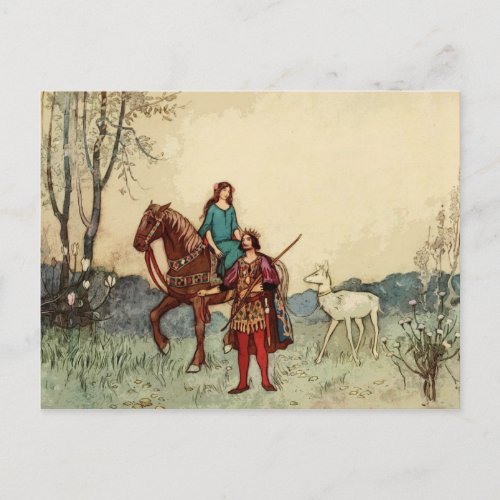 Romantic Prince and Princess Vintage Fairy Tale Postcard