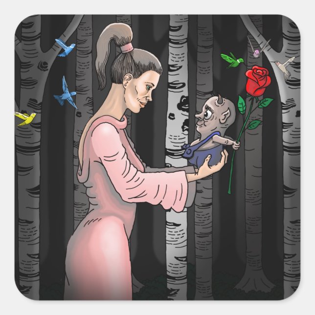 Romantic Princess Square Sticker (Front)