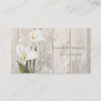 Romantic Professional   Calla Wood Texture Business Card by Biglibigli at Zazzle