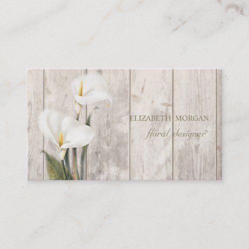 Romantic Professional  CallaWood Texture Business Card