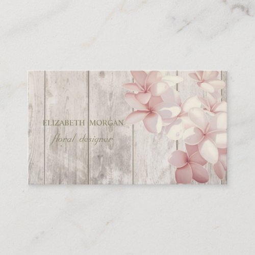 Romantic Professional  FlowersWood Texture Business Card