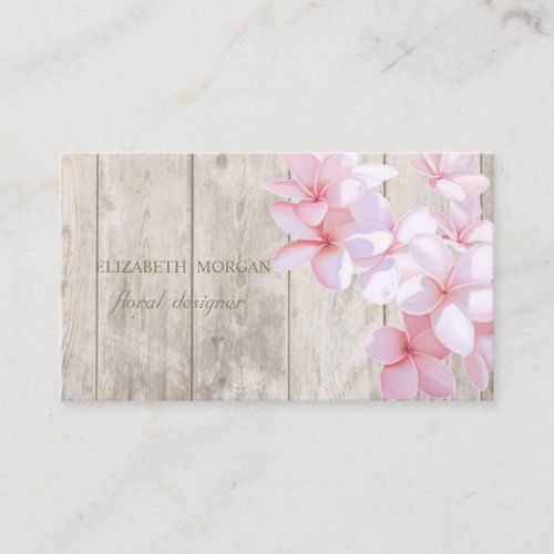 Romantic Professional  FlowersWood Texture Business Card