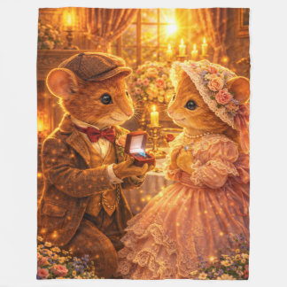 Romantic Proposal Couple Gift Engagement Love Fleece Blanket