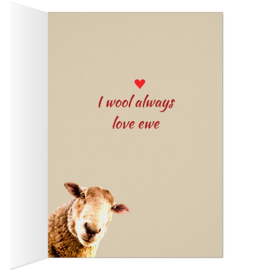 Romantic Pun Love Ewe Funny Sheep Animal Humor (Inside (Right))