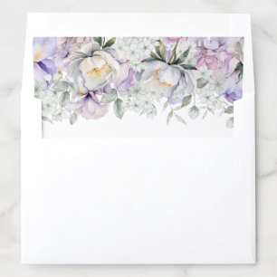 Romantic Purple and White Floral Wedding Envelope Liner