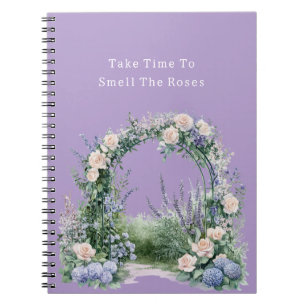 Romantic Purple Blue Blush Pink Roses Flowers Notebook