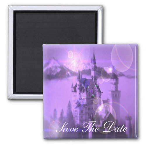 Romantic purple castle gothic wedding magnet
