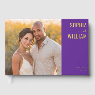 Romantic Purple Elegant Photo Foil Guest Book