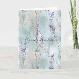Romantic Purple Floral Love Wedding Card
