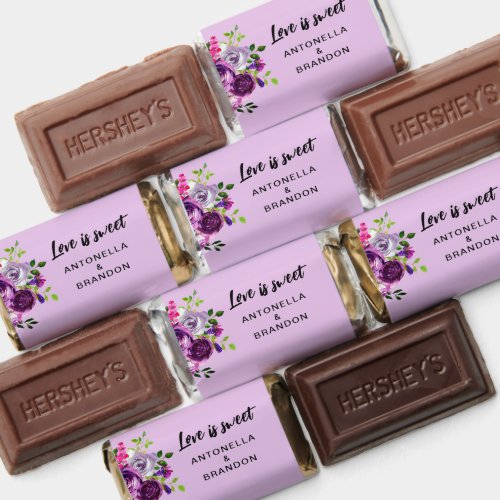 Romantic Purple Floral Wedding  Hershey's Miniatures
