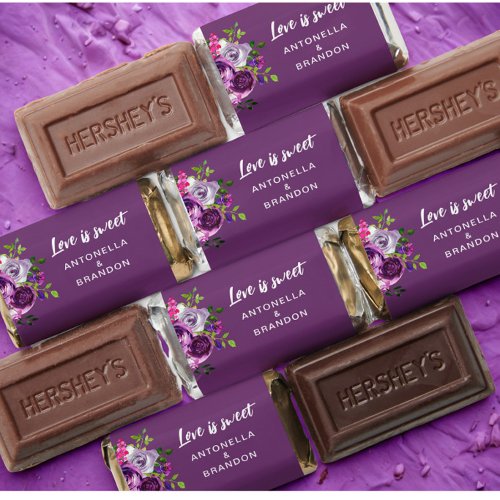 Romantic Purple Floral Wedding  Hershey's Miniatures