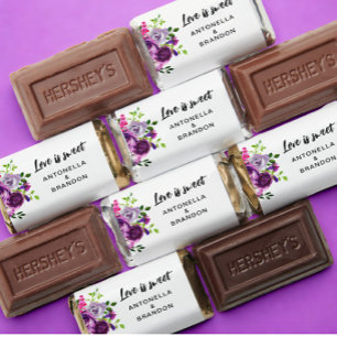 Romantic Purple Floral Wedding  Hershey's Miniatures