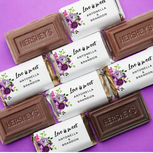 Romantic Purple Floral Wedding  Hershey's Miniatures