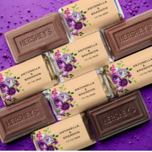 Romantic Purple Floral Wedding  Hershey's Miniatures