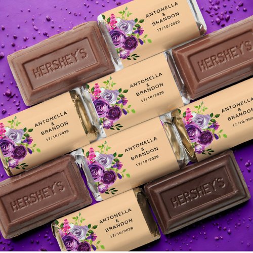 Romantic Purple Floral Wedding  Hershey's Miniatures