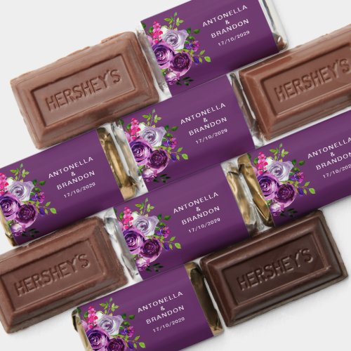 Romantic Purple Floral Wedding  Hershey's Miniatures