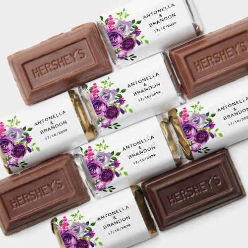 Romantic Purple Floral Wedding  Hershey's Miniatures
