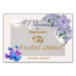 romantic purple floral  welcome table number 