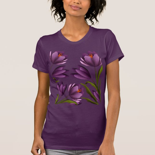 Romantic purple flower garden women's T-Shirt (Front)