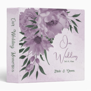romantic purple flowers botanical photo album 3 ring binder