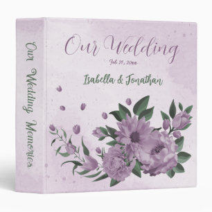 romantic purple flowers botanical photo album 3 ring binder