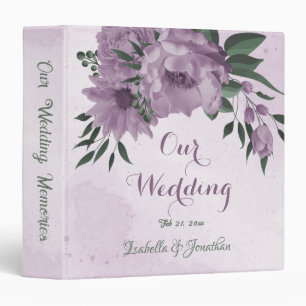 romantic purple flowers botanical photo album 3 ring binder