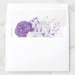Romantic purple flowers wedding envelope liner