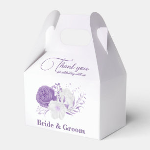 Romantic purple flowers wedding favor boxes