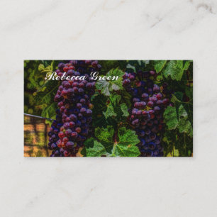 romantic purple Grapes vineyard winery wedding Business Card