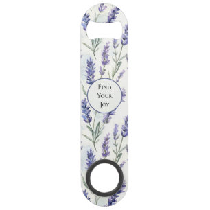 Romantic Purple Lavender Flowers Bridal Shower Bar Key