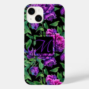 Romantic purple magenta pink watercolor peonies Case-Mate iPhone 14 case