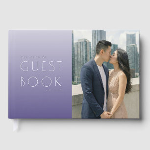 Romantic Purple Modern Photo Foil Guest Book