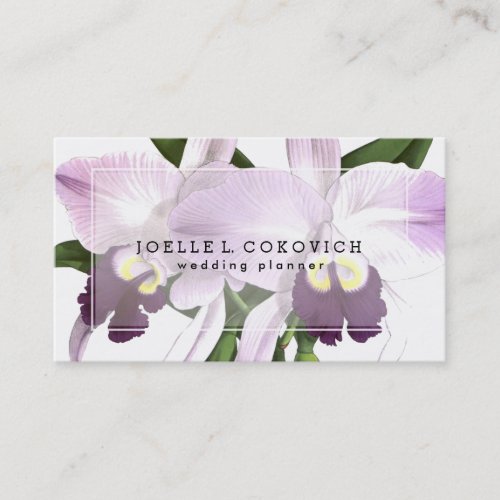 Romantic Purple Orchids Love Floral Business Card