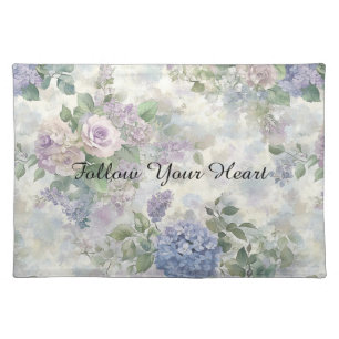 Romantic Purple Pink Flowers Bridal Shower Cloth Placemat