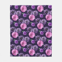 Romantic Purple & Pink Watercolor Roses Floral