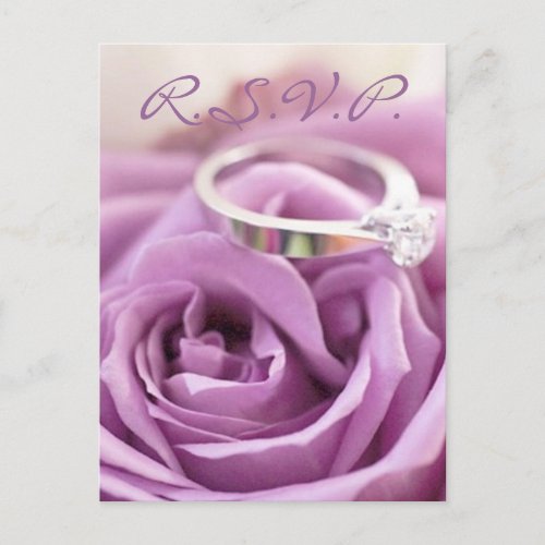 romantic purple rose  floral bridal shower invitation postcard