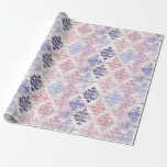Romantic Purple Watercolor Damask Wrapping Paper